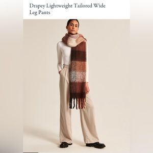 Abercrombie & Fitch Drapey Tailored Wide Leg Pants - Large Long